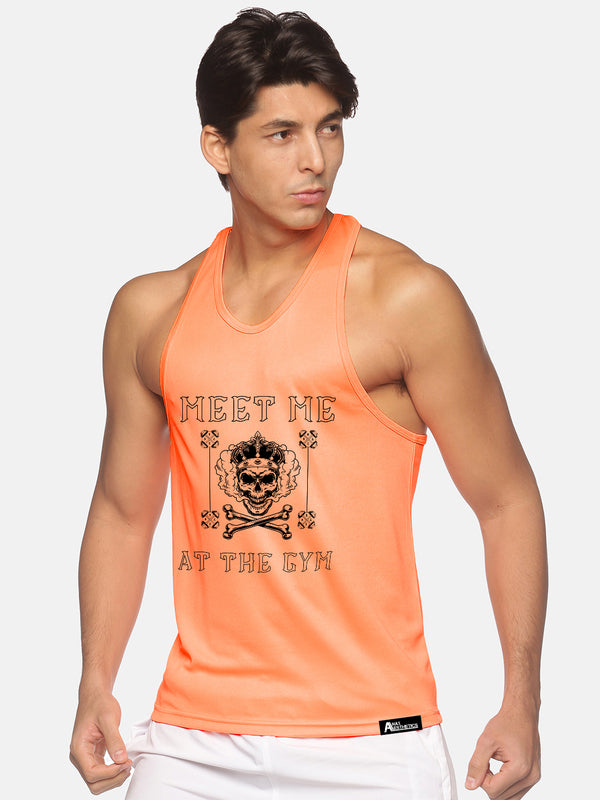 Neon Orange Meet Me At The Gym Performance Stringer