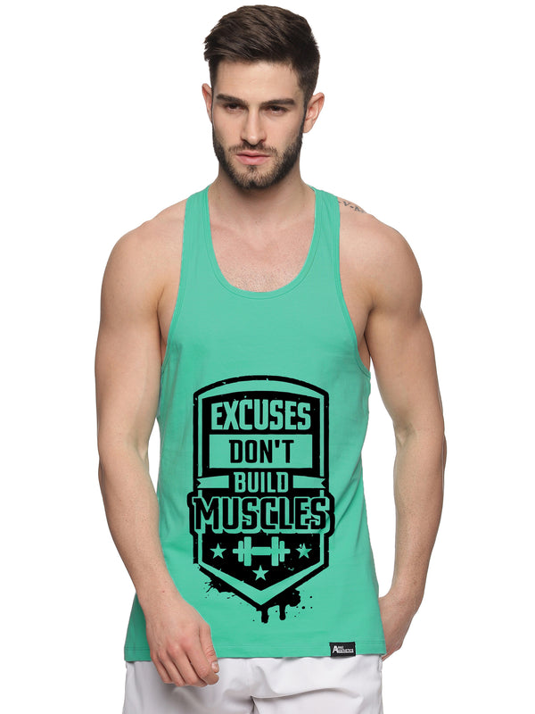 Aqua Excuses Don't Build Muscles Pastel Stringer