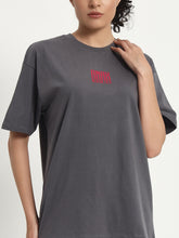 NRNS Grey & Magenta Oversized T-shirt