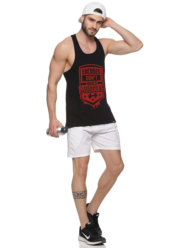 Black Excuses Don't Build Muscles Pastel Stringer