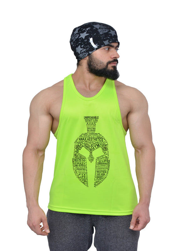 Neon Green Typography Performance Stringer