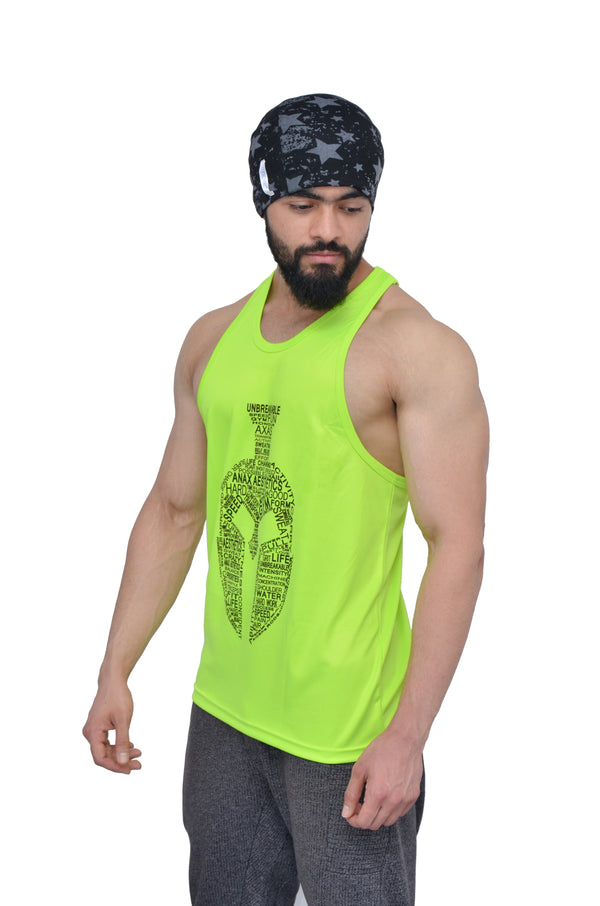 Neon Green Typography Performance Stringer