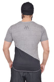 Grey & Black Dual V Drop T-Shirt