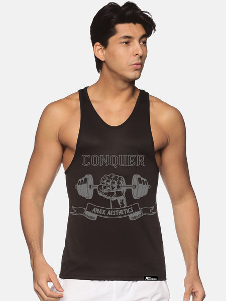 Black & Grey Conquer Performance Stringer