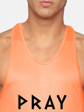 Neon Orange Pray For These Gains Performance Stringer