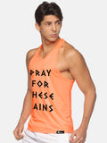 Neon Orange Pray For These Gains Performance Stringer