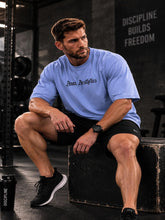 Sword Wings Gym Oversized T-Shirt – Periwinkle/Black – image 7