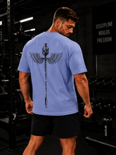 Sword Wings Gym Oversized T-Shirt – Periwinkle/Black – image 4
