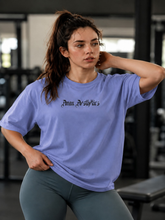 Women's Sword Wings Gym Oversized T-Shirt – Periwinkle/Black – image 5