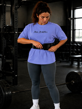 Women's Sword Wings Gym Oversized T-Shirt – Periwinkle/Black – image 7