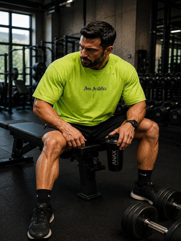 Sword Wings Gym Oversized T-Shirt – Neon Green/Black – image 1