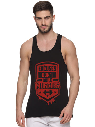 Black Excuses Don't Build Muscles Pastel Stringer