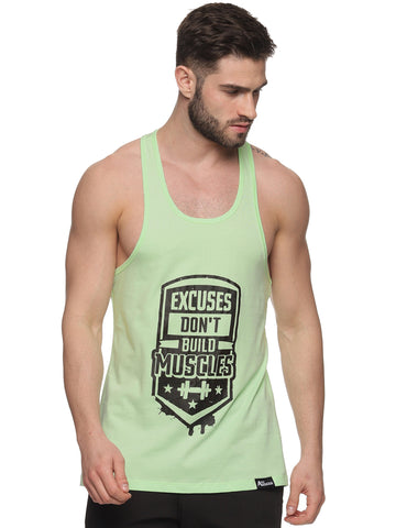 Green Excuses Don't Build Muscles Pastel Stringer