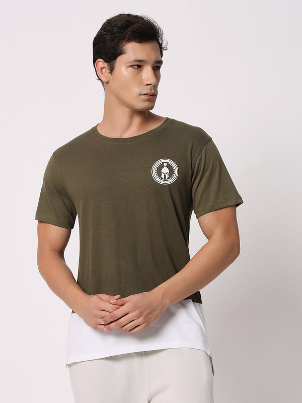 Olive Green Dual Drop T-Shirt