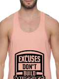 Peach Excuses Don't Build Muscles Pastel Stringer