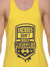 Yellow Excuses Don't Build Muscles Pastel Stringer