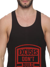 Black Excuses Don't Build Muscles Pastel Stringer