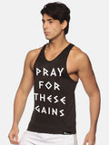 Black Pray For These Gains Performance Stringer