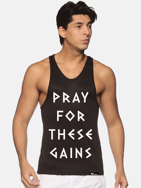 Black Pray For These Gains Performance Stringer