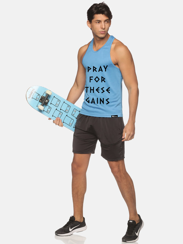 Ice Blue Pray For These Gains Performance Stringer
