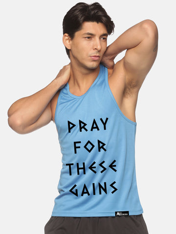 Ice Blue Pray For These Gains Performance Stringer