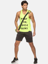 Neon Green Pray For These Gains Performance Stringer