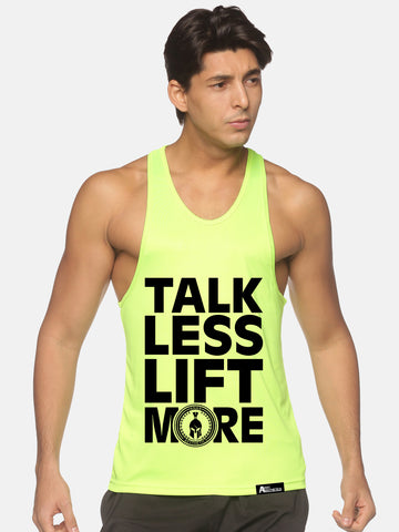 Neon Green Talk Less Lift More Performance Stringer