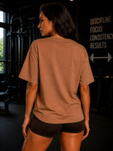 Women's Spartan Skull Helmet Oversized Gym T-Shirt – Brown/Cream – image 7