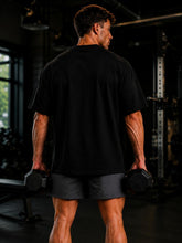 Spartan Skull Helmet Oversized Gym T-Shirt – Black/Gold – image 9
