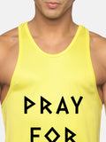 Neon Yellow Pray For These Gains Performance Stringer