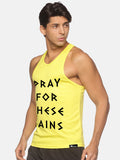 Neon Yellow Pray For These Gains Performance Stringer