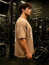 Spartan Helmet Gym Oversized T-Shirt – Brown/Cream – image 2