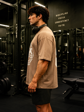 Spartan Helmet Gym Oversized T-Shirt – Brown/Cream – image 5