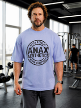 Spartan Helmet Gym Oversized T-Shirt – Periwinkle/Black – image 3