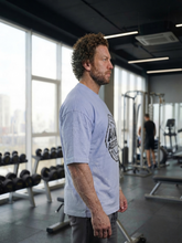 Spartan Helmet Gym Oversized T-Shirt – Periwinkle/Black – image 4