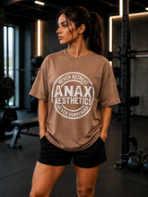 Women's Spartan Helmet Gym Oversized T-Shirt – Brown/Cream – image 3