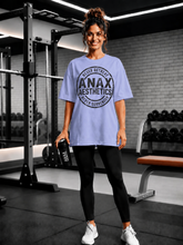 Women's Spartan Helmet Gym Oversized T-Shirt – Periwinkle/Black – image 3