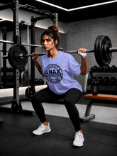 Women's Spartan Helmet Gym Oversized T-Shirt – Periwinkle/Black – image 4