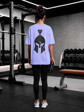 Women's Spartan Helmet Gym Oversized T-Shirt – Periwinkle/Black – image 5