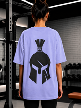 Women's Spartan Helmet Gym Oversized T-Shirt – Periwinkle/Black – image 7