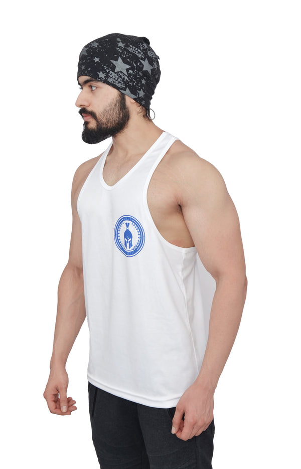 White Small Logo Performance Stringer