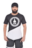 Black & White Dual V Drop T-Shirt
