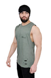 Military Green Oversized Cutoff (Distressed)