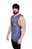 Midnight Black Oversized Cutoff (Distressed)