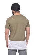 Olive Green Dual Drop T-Shirt (Distressed)