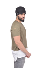 Olive Green Dual Drop T-Shirt (Distressed)